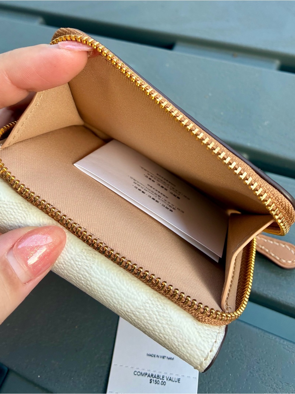 Coach Signature Trifold Wallet Glacier/White Chalk/Multi - Picture 6 of 9